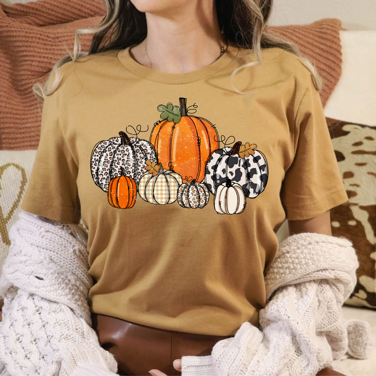 Multi Pattern Pumpkins Full Color DTF Transfer