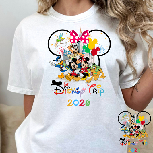 Disney Trip 2026 (Bow/No Bow Options) Full Color DTF Transfer