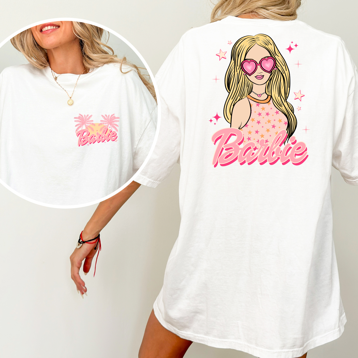 Barbie Girl w/Heart Glasses Full Color DTF Transfer