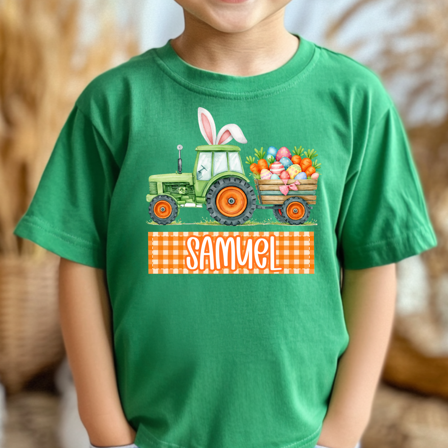 Personalized Easter Tractor Full Color DTF Transfer
