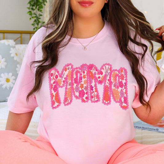 Floral Lace Mama Full Color DTF Transfer