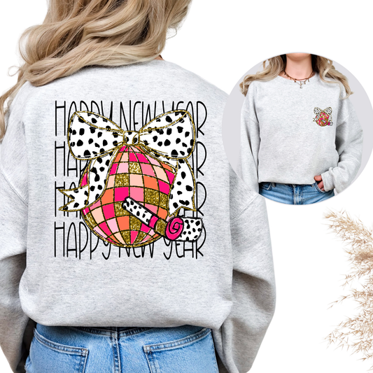 Happy New Year - Disco Ball) Full Color DTF Transfer