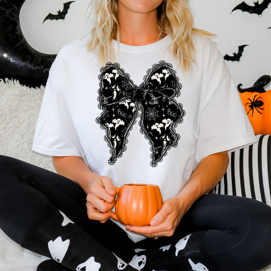 Ghost Lace Bow Full Color DTF Transfer