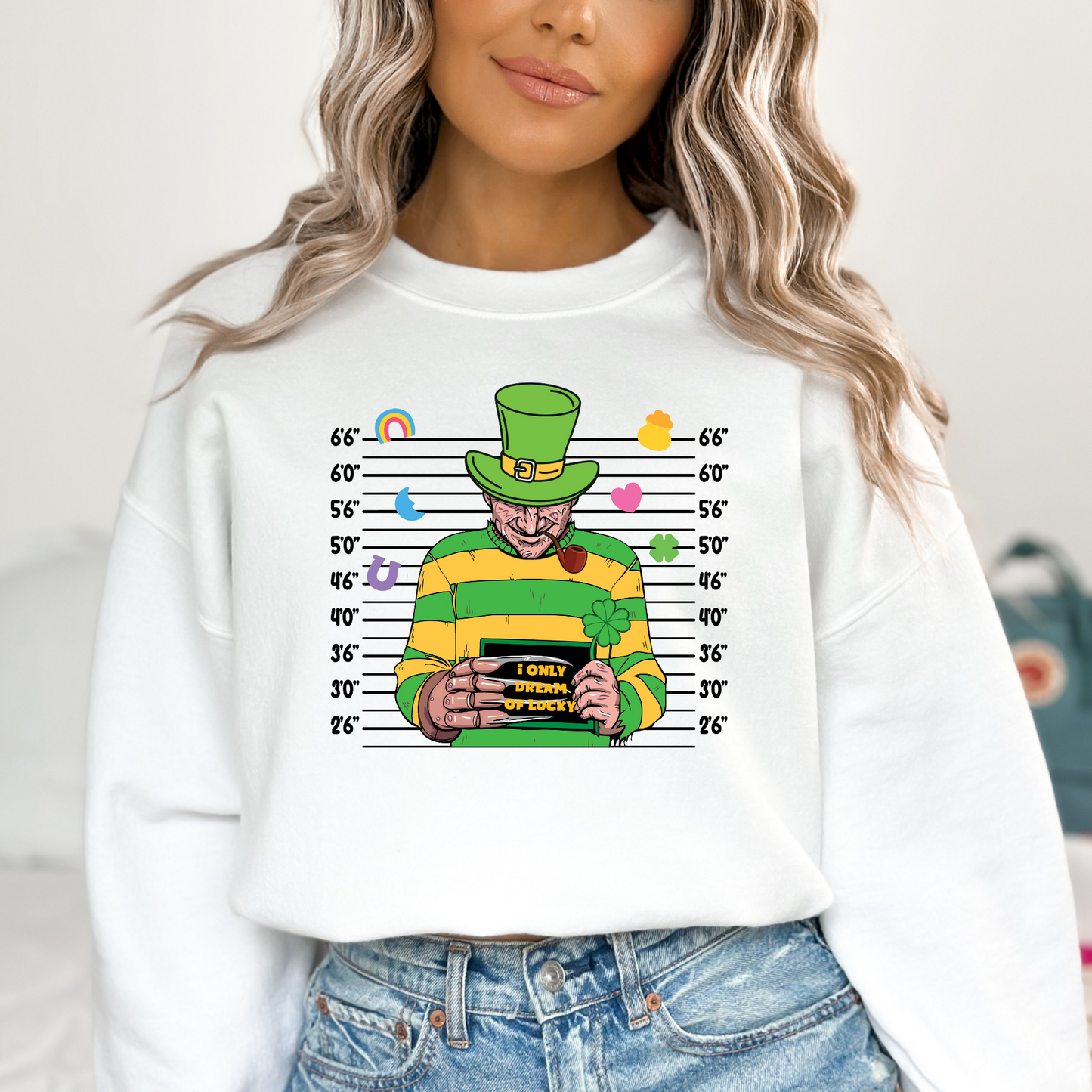 Freddy Krueger St Patricks Day Mugshot Full Color DTF Transfer