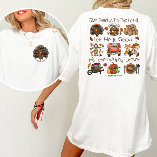 Give Thanks to the Lord, For He is Good Full Color DTF Transfer