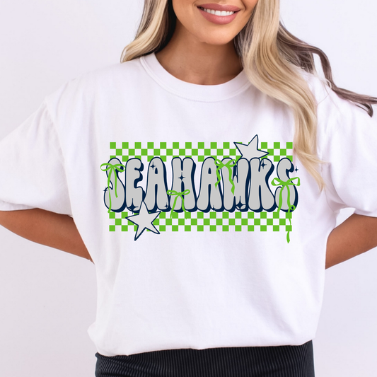 Checkered Bordered Team Name (2026 Playoff Teams) Full Color DTF Transfers