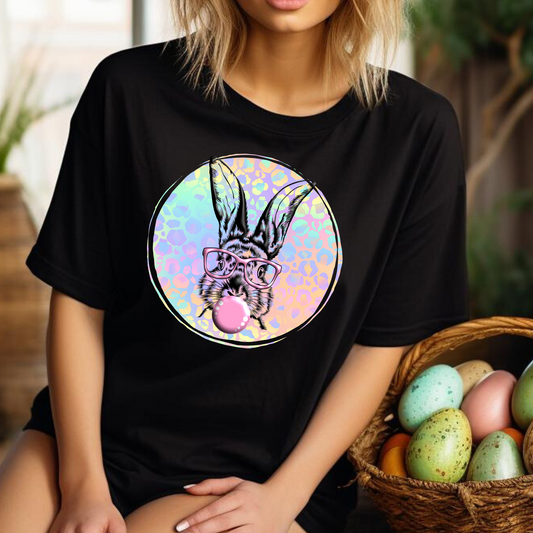 Rainbow Bubble Gum Bunny Full Color DTF Transfer