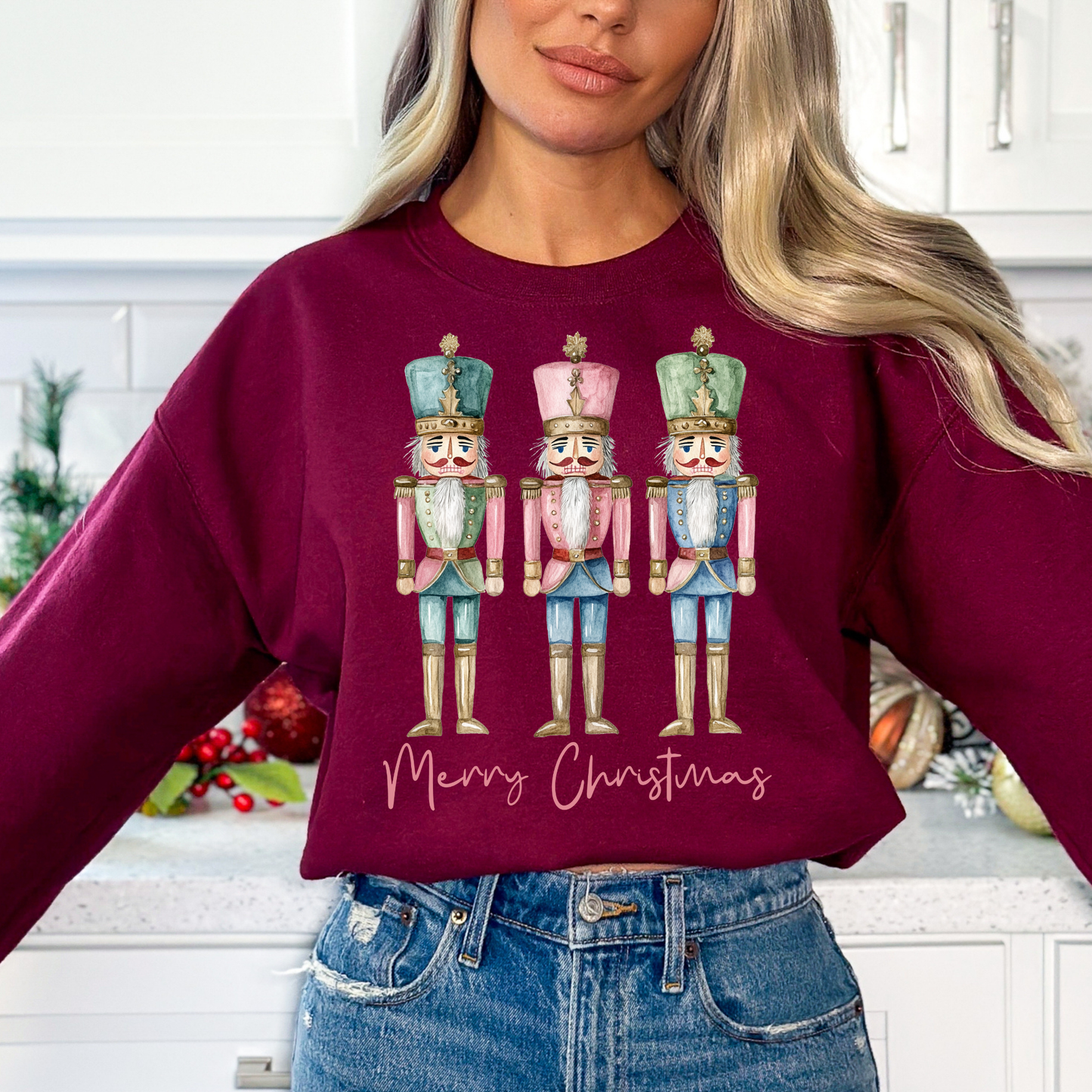 Merry Christmas (Pastel Color) Nutcrackers Full Color DTF Transfer