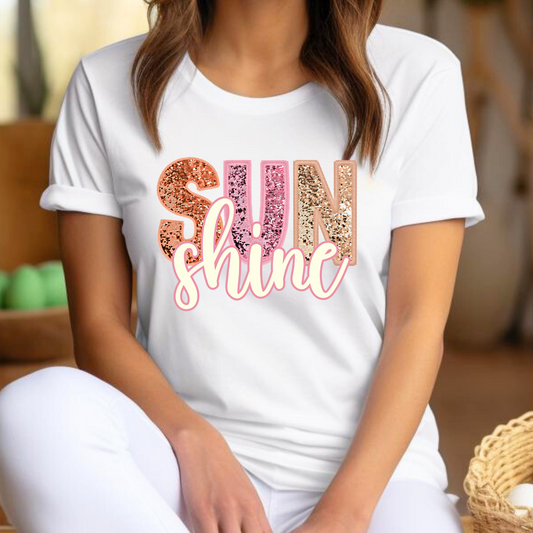 Sunshine (Faux Glitter & Embroidery) Full Color DTF Transfer