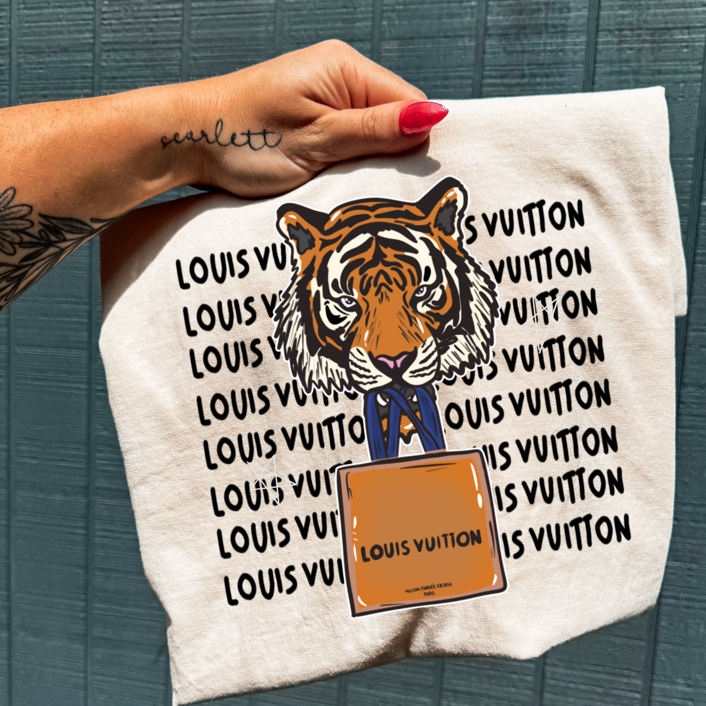 LV Tiger Bag Full Color DTF Transfer