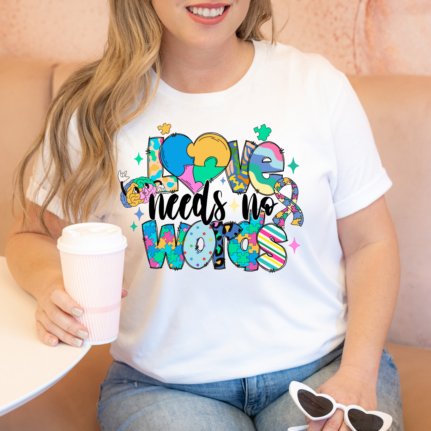 Love Needs No Words (Autism Awareness) Full Color DTF Transfer