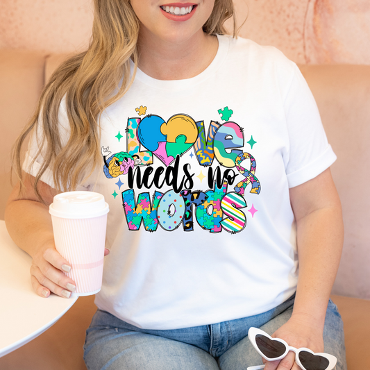 Love Needs No Words (Autism Awareness) Full Color DTF Transfer