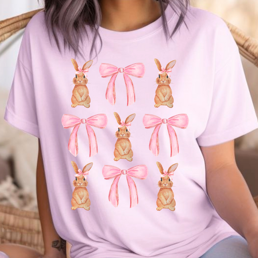 Bunny and Bows Coquette Full Color DTF Transfer