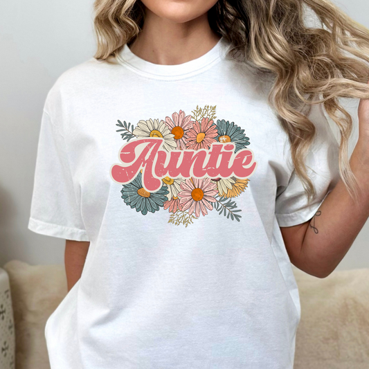 Floral Auntie Full Color DTF Transfer