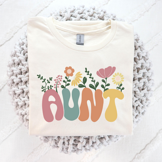 Aunt (Floral) Full Color DTF Transfer
