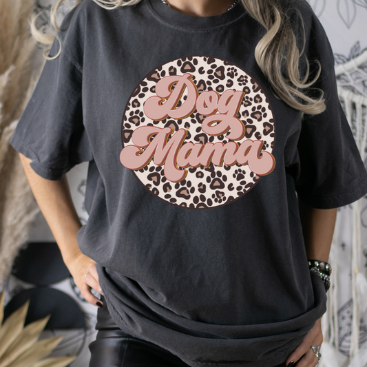 Dog Mama (Paw Print Leopard) Full Color DTF Transfer
