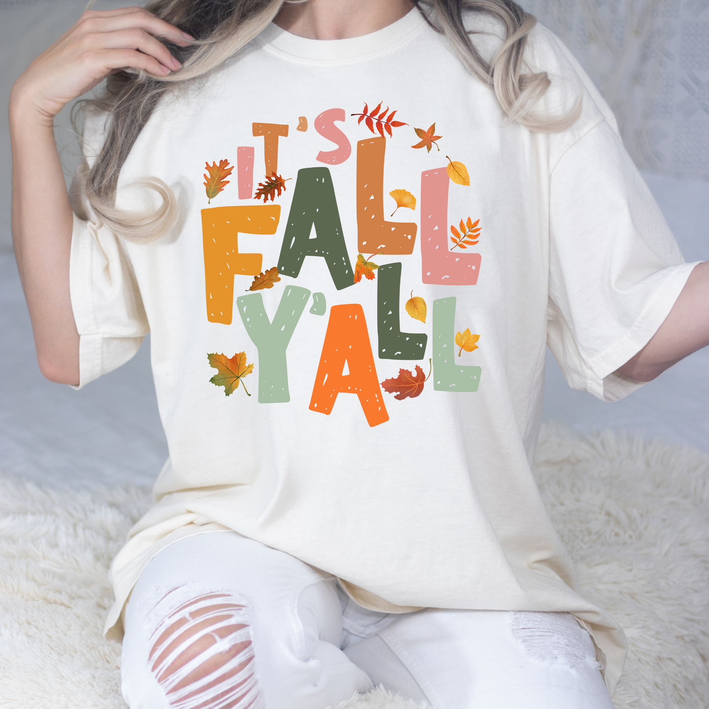 Its Fall Y'all (w/Leaves) Full Color DTF Transfer