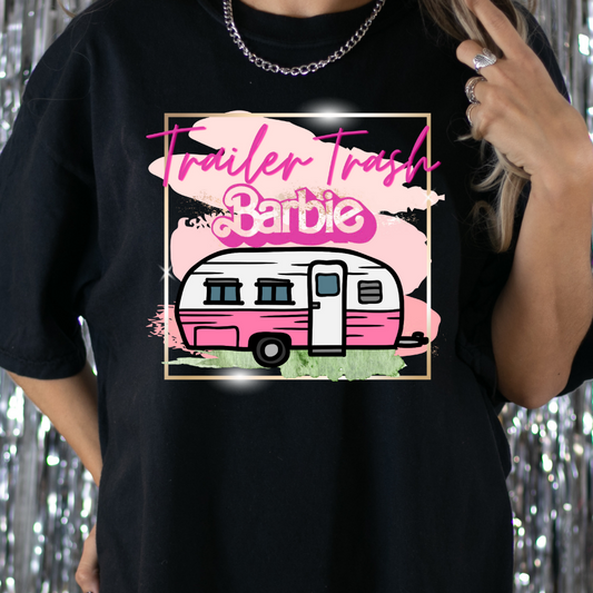 Trailer Trash Barbie Full Color DTF Transfers