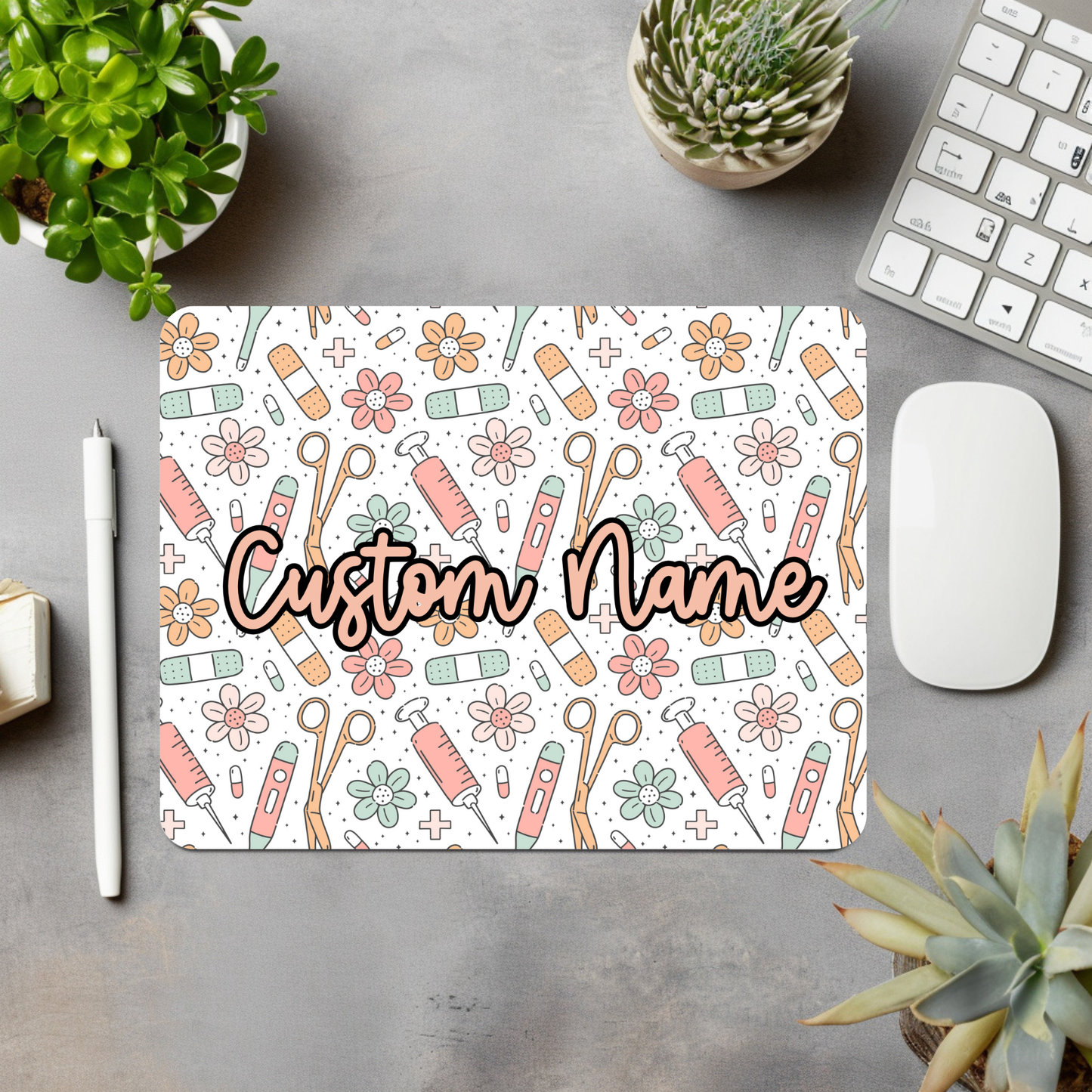 Nurse Icons Personalized Mouse Pad