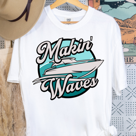 Makin' Waves (Boat)  Full Color DTF Transfer