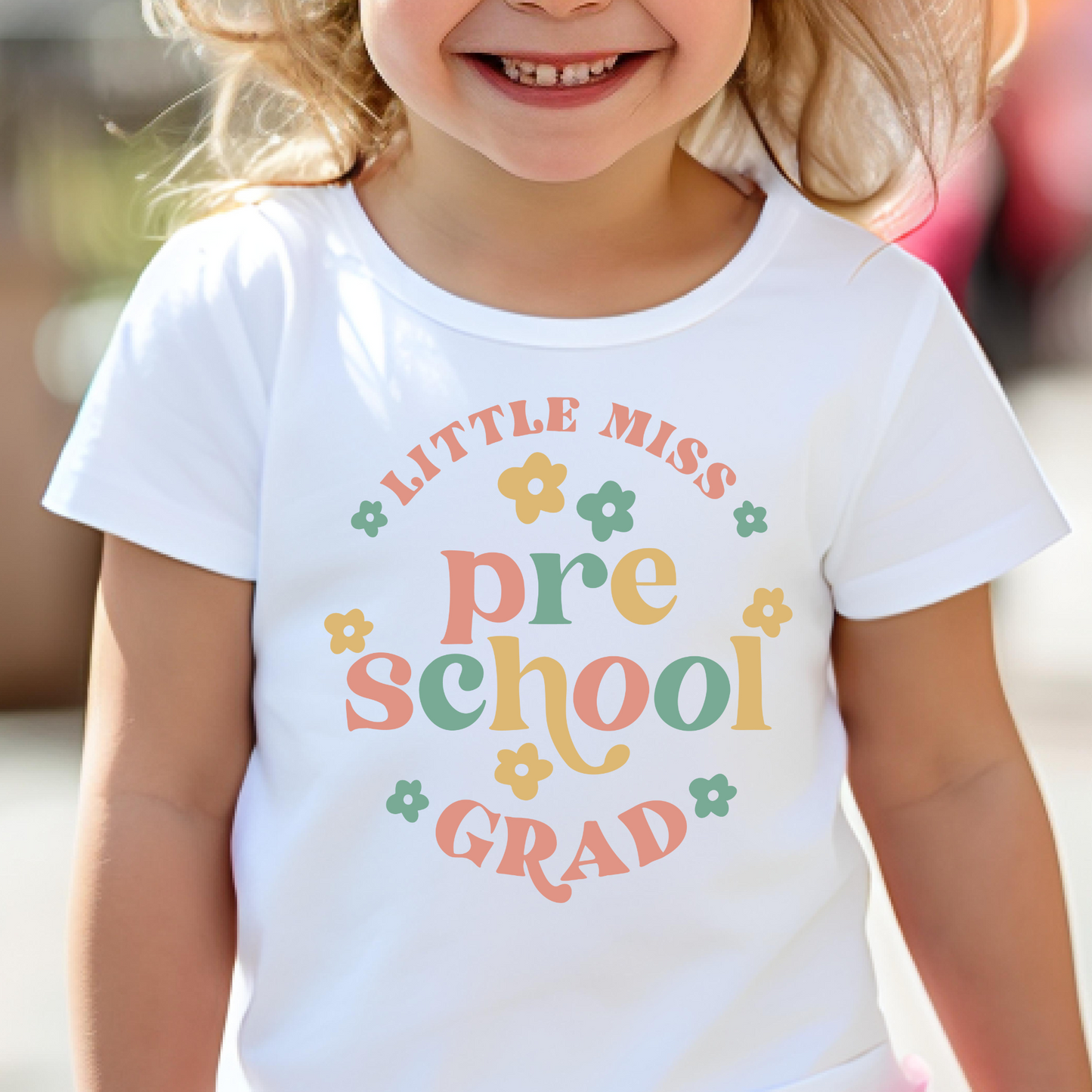 Little Miss Preschool Grad (Girl Colors) Full Color DTF Transfer