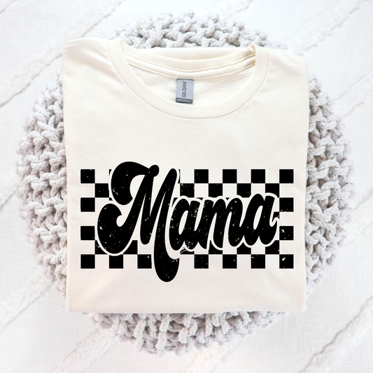 Mama (Checkered Background) Full Color DTF Transfer