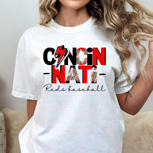 Cincinnati Red Baseball Full Color DTF Transfer