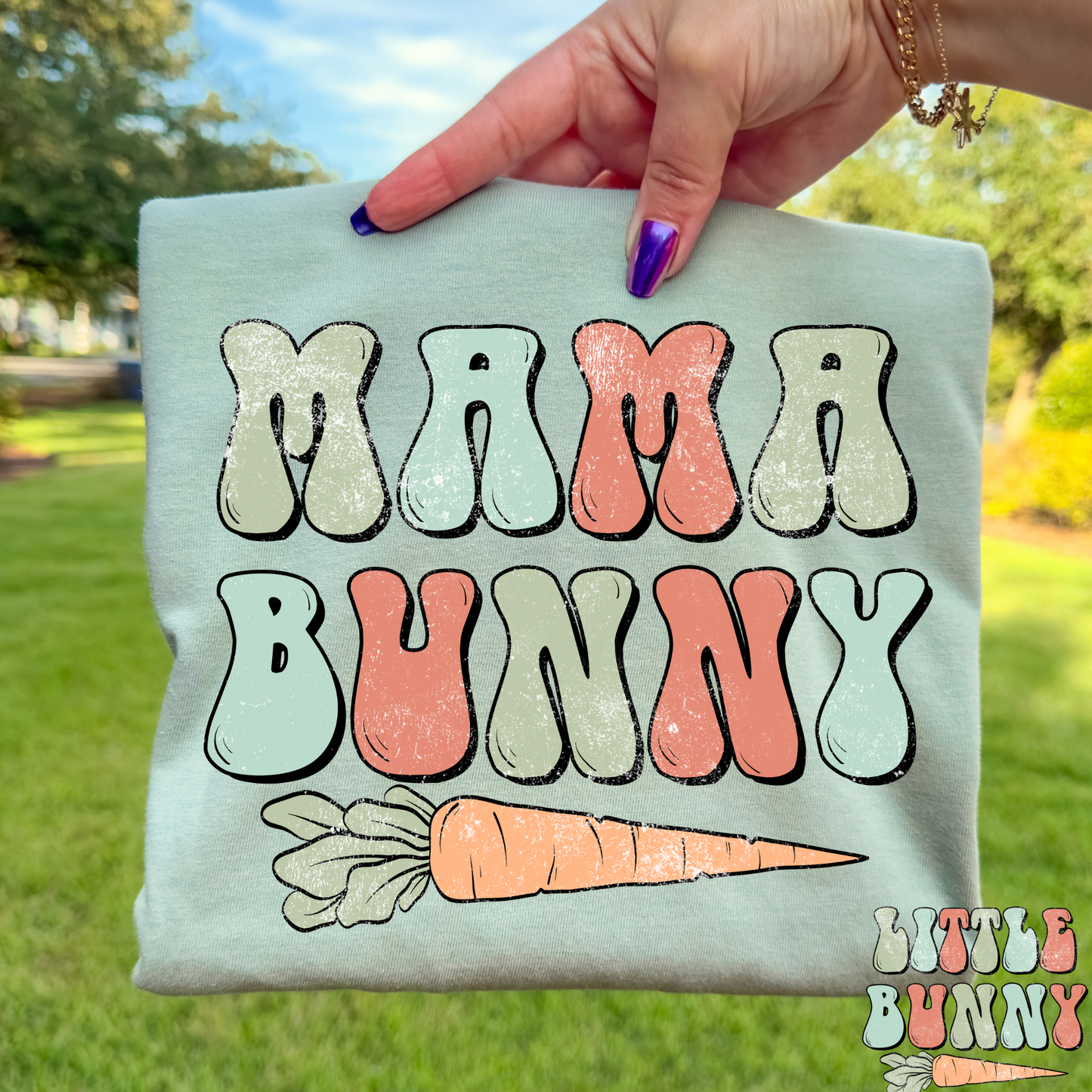 Mama Bunny (Little Bunny Option) Full Color DTF Transfer