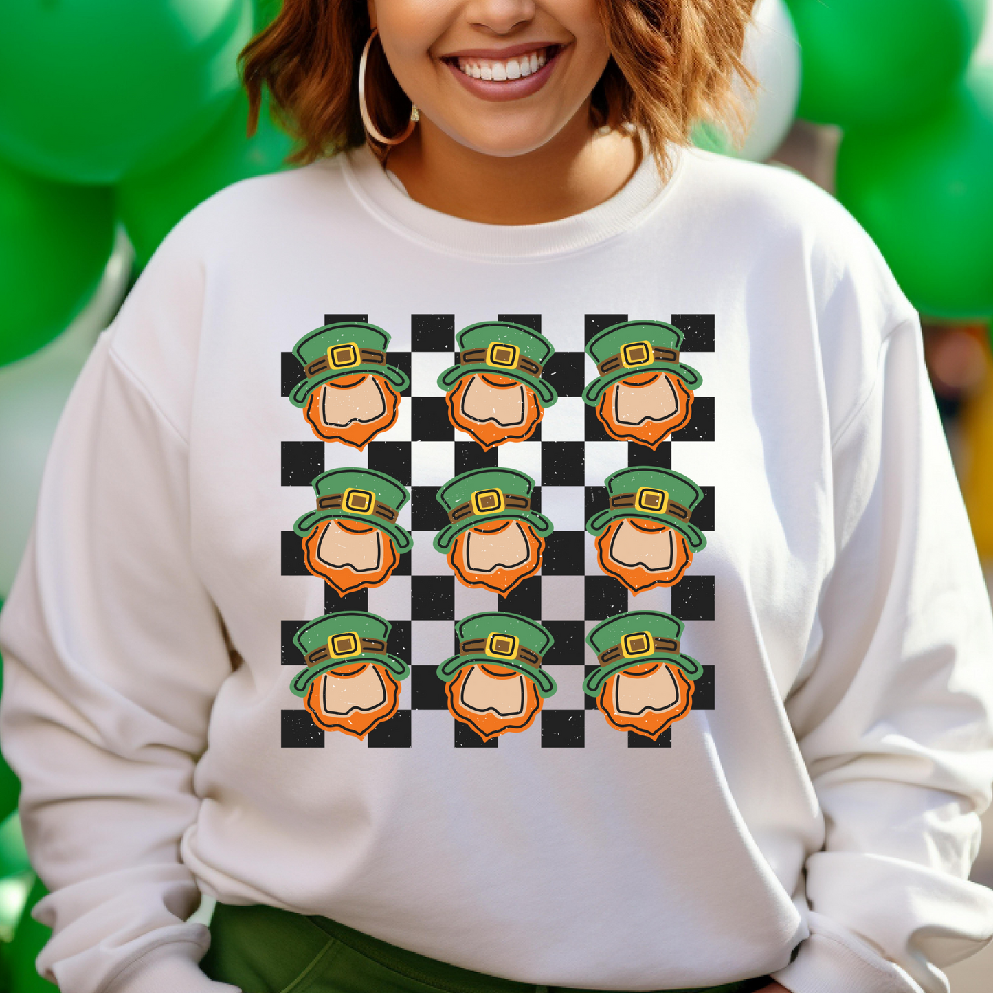 Checkered Leprechaun Full Color DTF Transfer