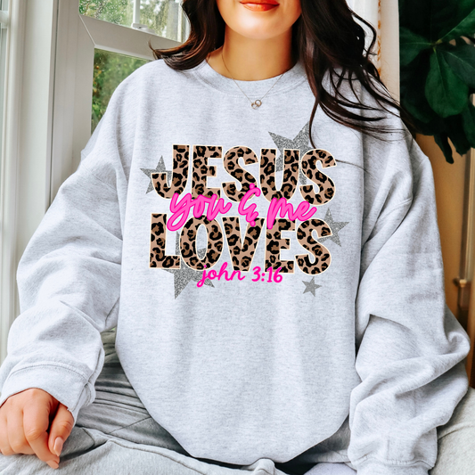 Jesus Loves You & Me John 3:16 Full Color DTF Transfer