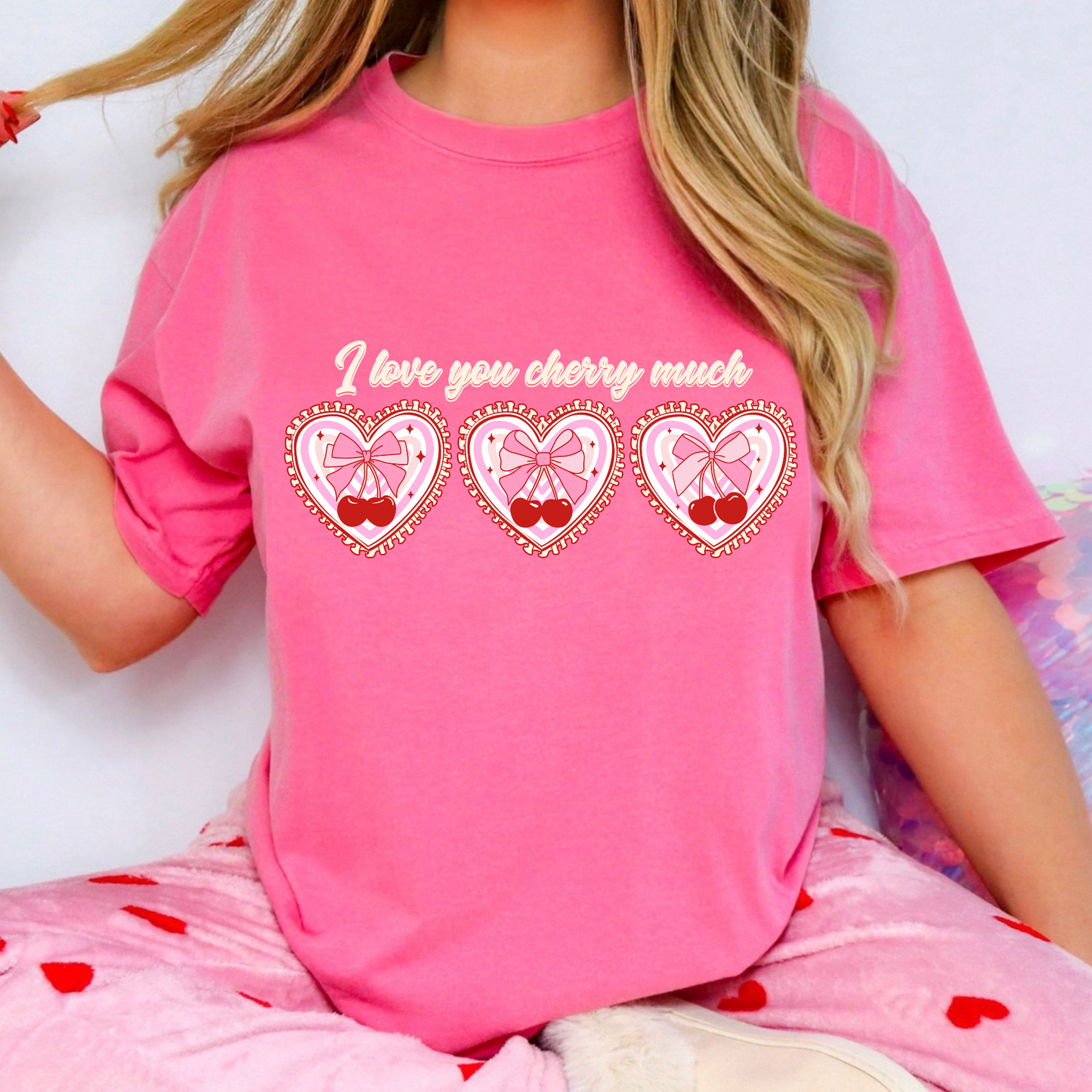 Love You Cherry Much Full Color DTF Transfer
