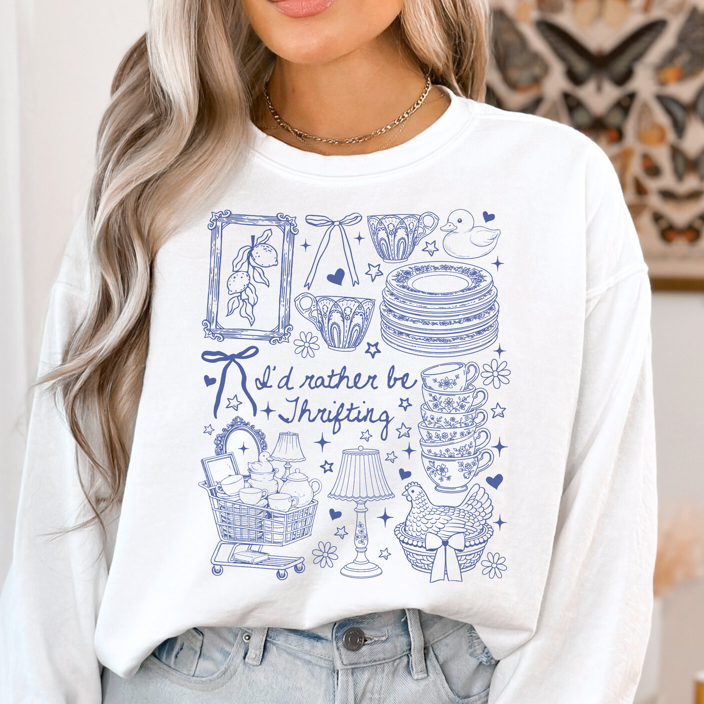 I'd Rather Be Thrifting Doodle Full Color DTF Transfer