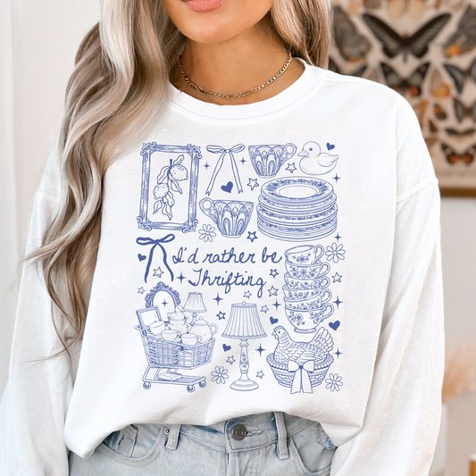 I'd Rather Be Thrifting Doodle Full Color DTF Transfer