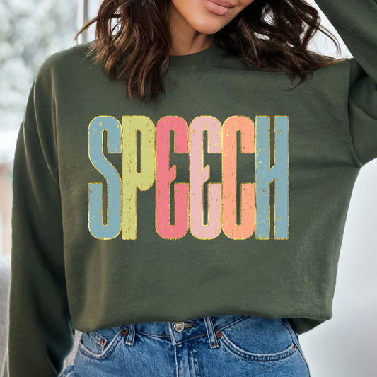 Speech (Multi Color) Full Color DTF Transfer