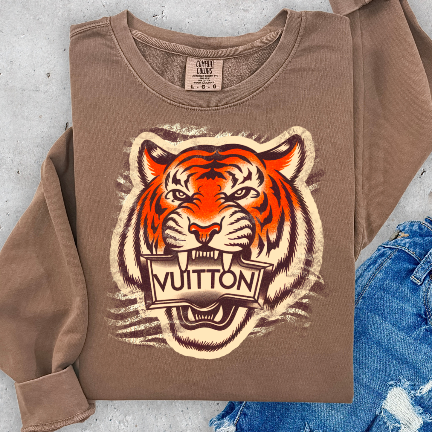 LV Tiger Full Color DTF Transfer
