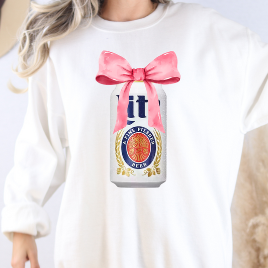 Miller Lite w/bow Coquette Full Color DTF Transfer