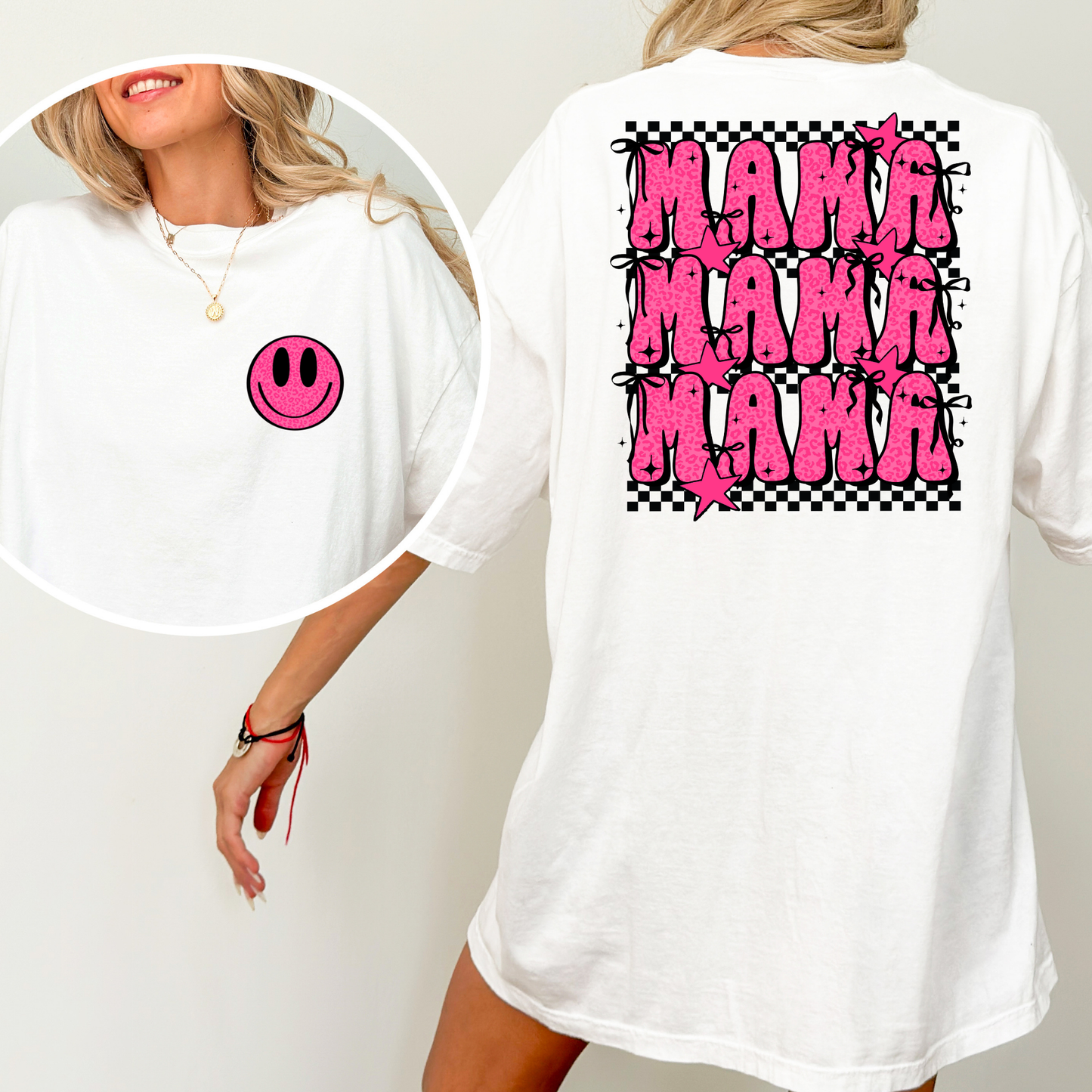 Mama Leopard Pink Stacked Full Color DTF Transfer