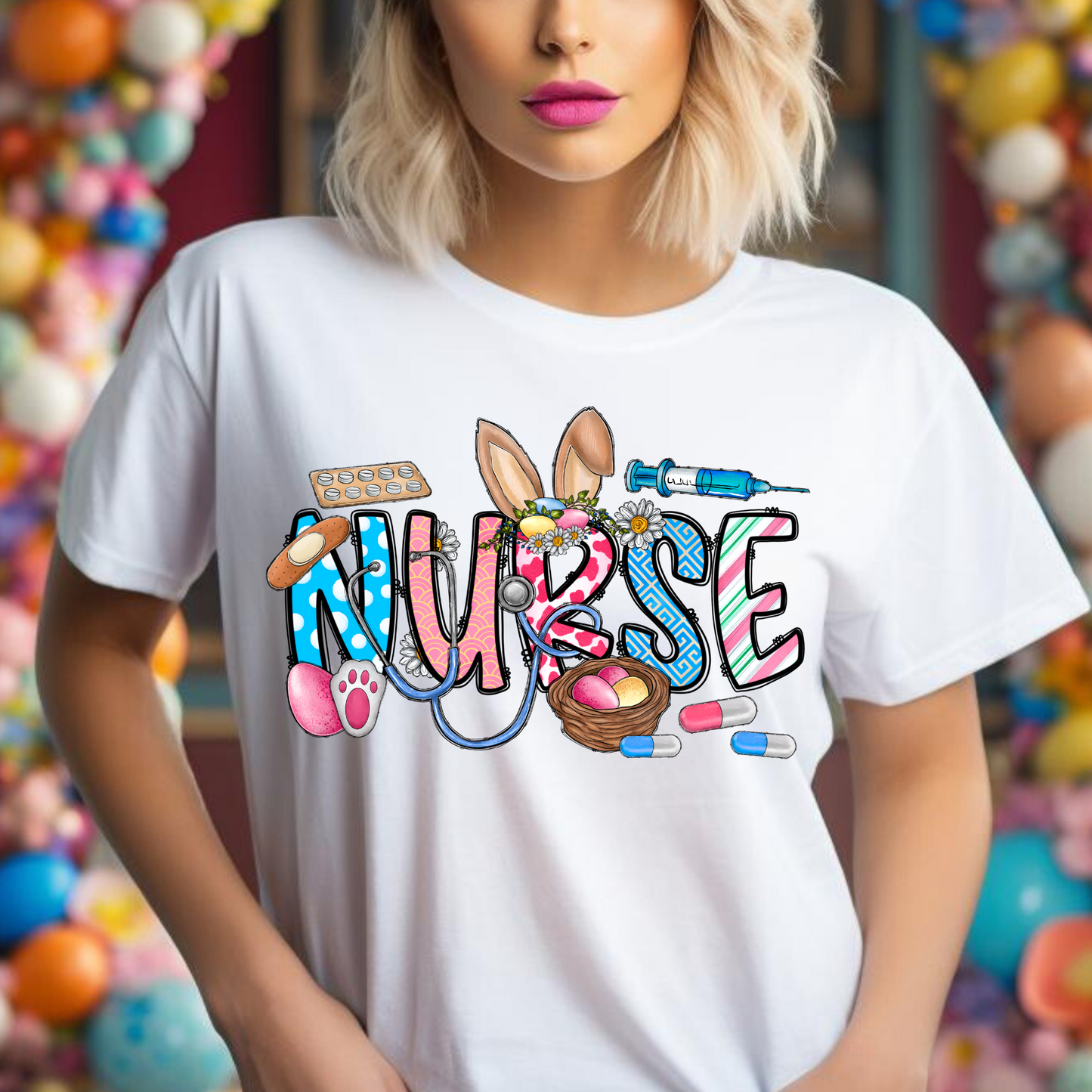 Easter Nurse Full Color DTF Transfer