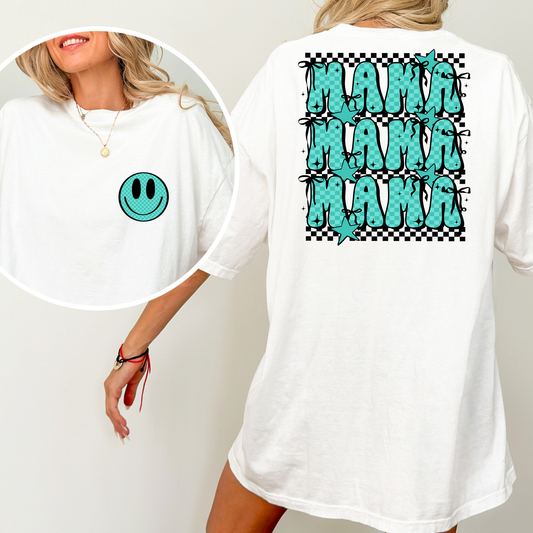 Mama Leopard Blue Stacked Full Color DTF Transfer