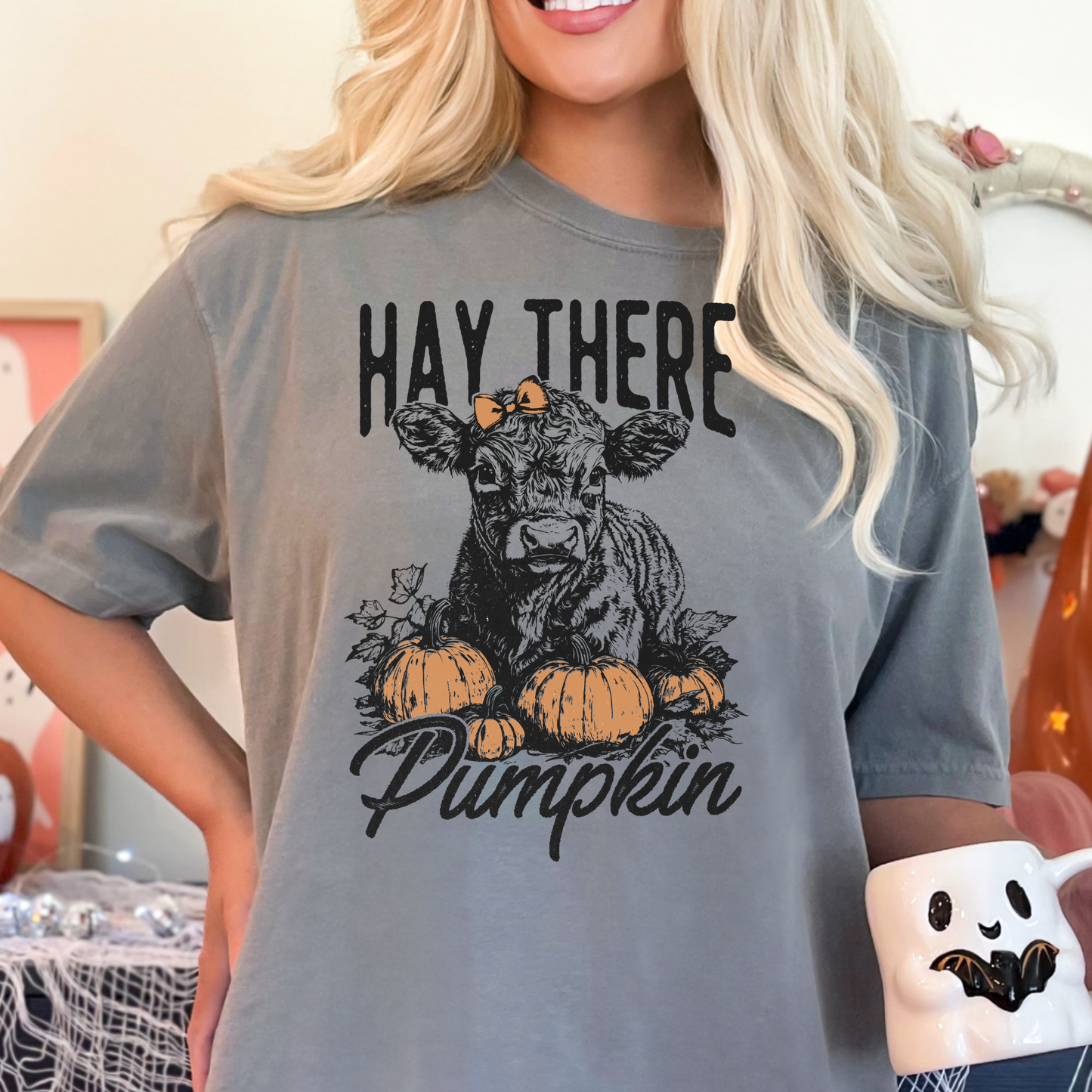 Hay There Pumpkin (Cow) Full Color DTF Transfer