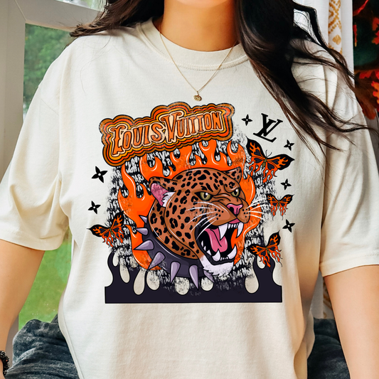 LV Cheetah (Flames) Full Color DTF Transfer