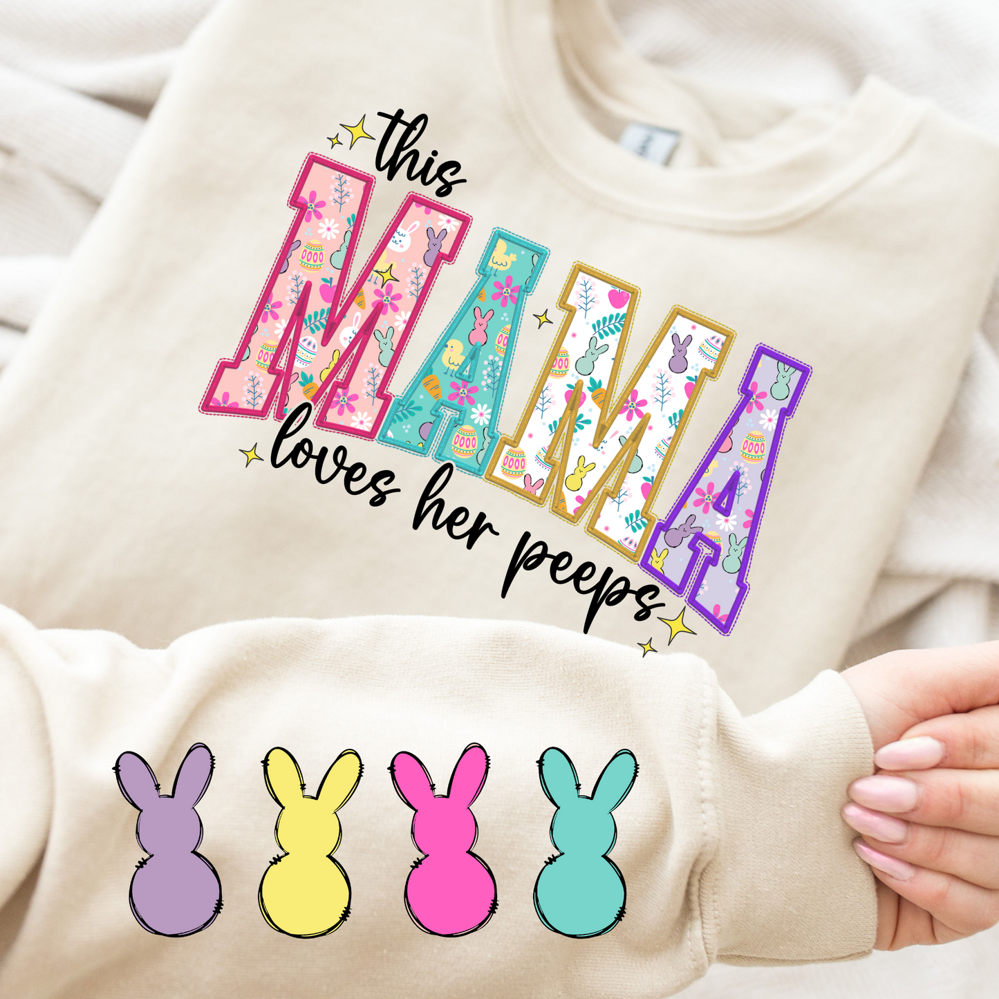 This Mama Loves Her Peeps Full Color DTF Transfer