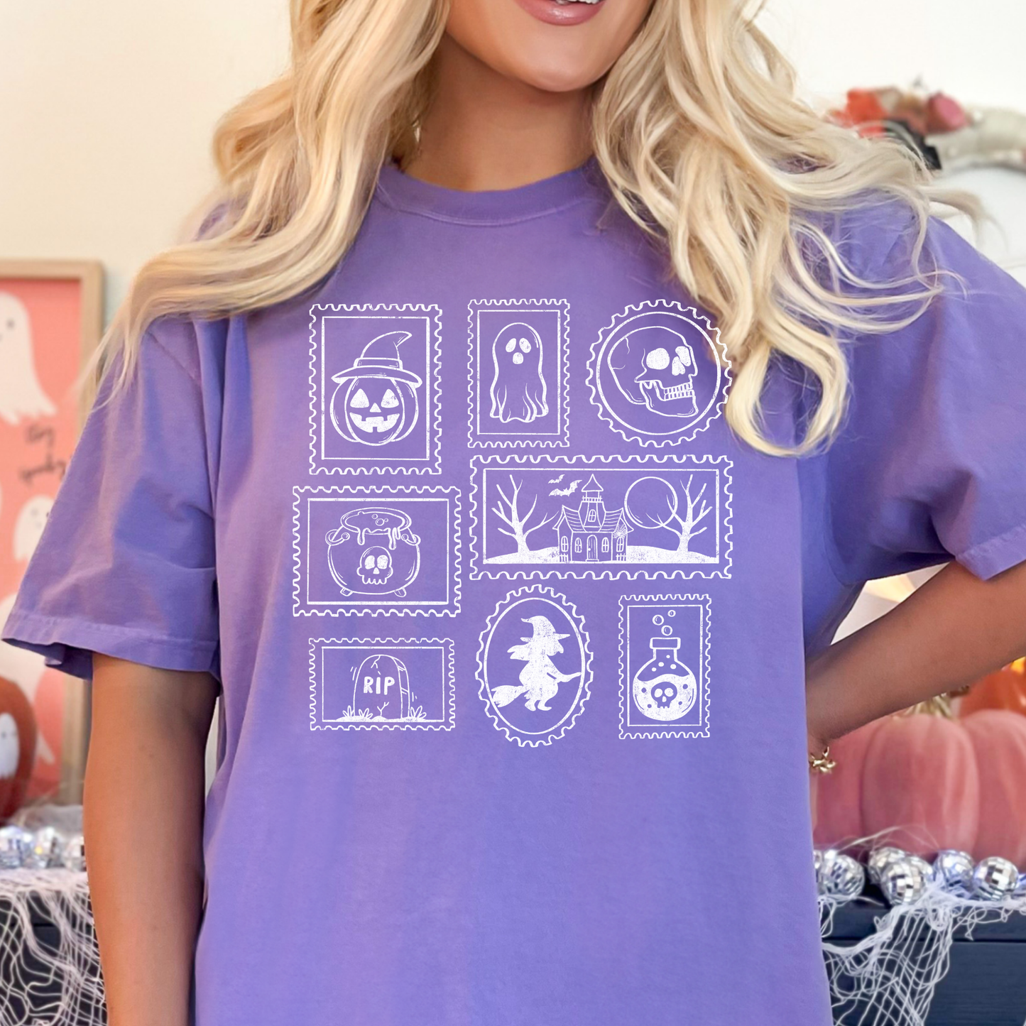 Halloween Stamp Collage Full Color DTF Transfer