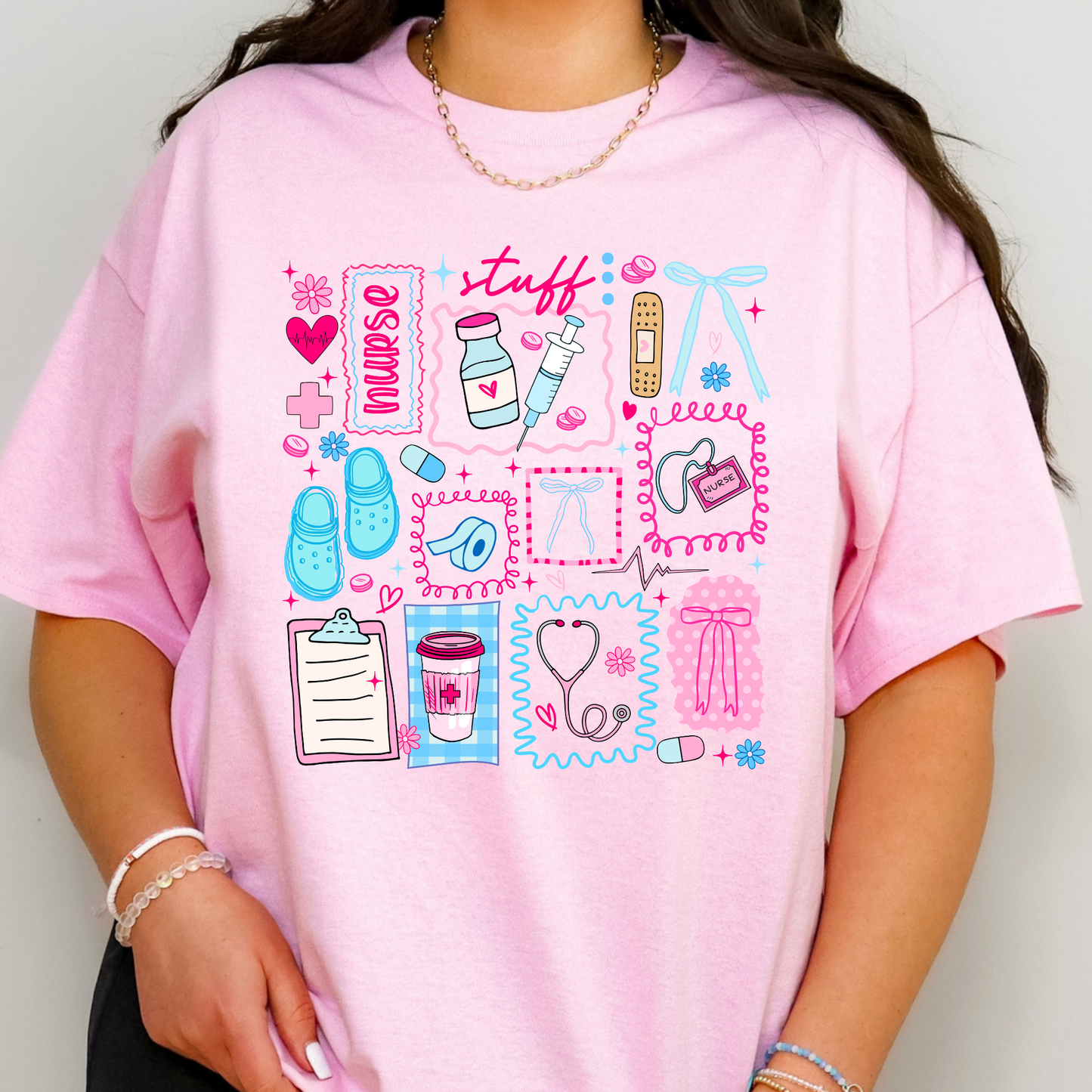 Nurse Doodle Stamps Full Color DTF Transfer