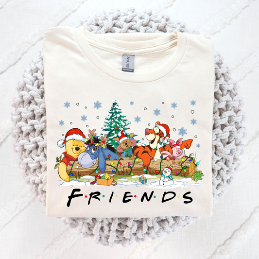 Christmas Winnie The Pooh Friends Full Color DTF Transfer