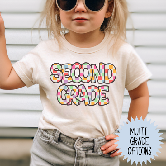 Colorful Checkered Grade (MULTI GRADE OPTIONS) Full Color DTF Transfer