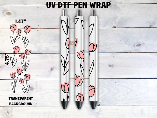 Tulips UV DTF Pen Wrap Transfer