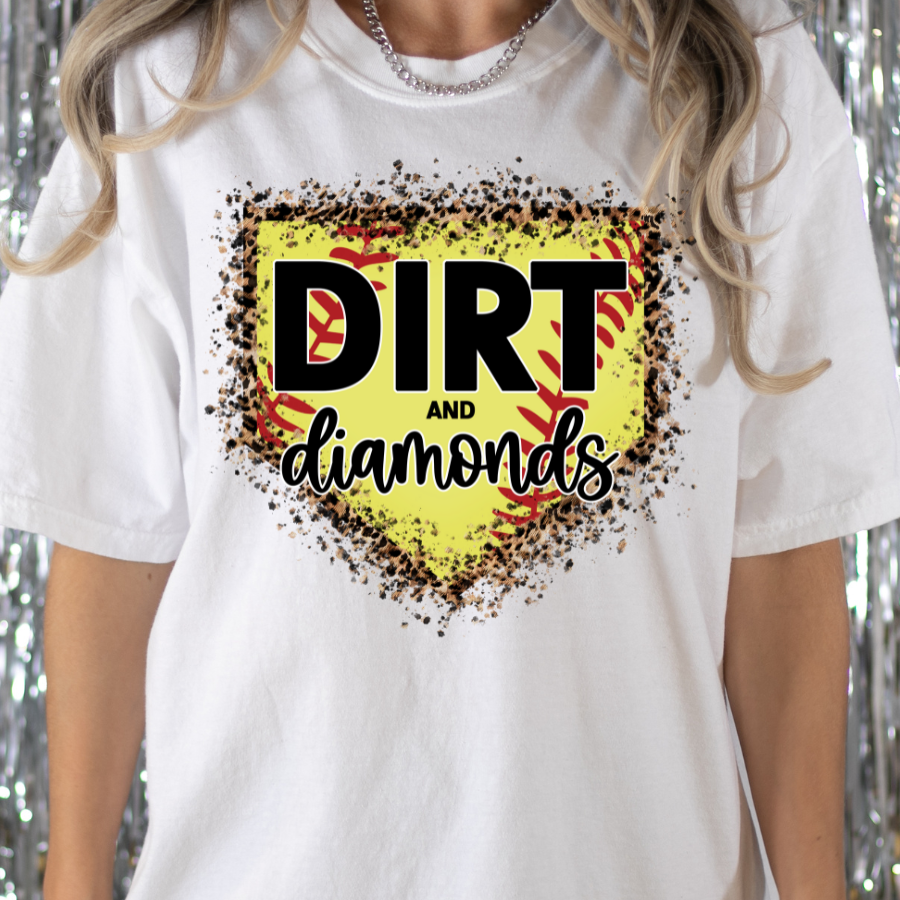 Dirt and Diamonds Softball Full Color DTF Transfer