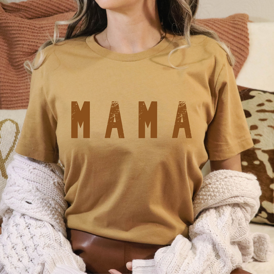 Mama (Brown Tone w/Distressing) Full Color DTF Transfer