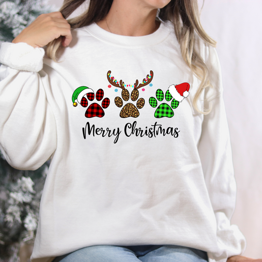 Merry Christmas Paws Full Color DTF Transfer